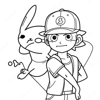 Ash Ketchum With Pikachu Coloring Page 12591-9904