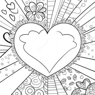 Colorful Romero Britto Heart Coloring Page 12671-9945