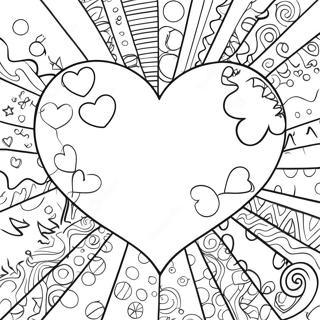 Colorful Romero Britto Heart Coloring Page 12671-9947