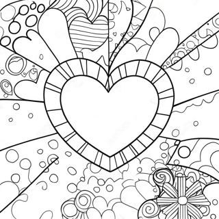 Colorful Romero Britto Heart Coloring Page 12671-9948