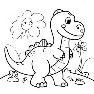 Happy Birthday Dinosaur Coloring Page 12680-9959