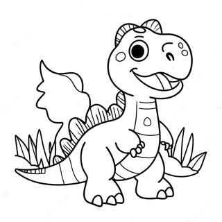 Happy Birthday Dinosaur Coloring Page 12680-9960