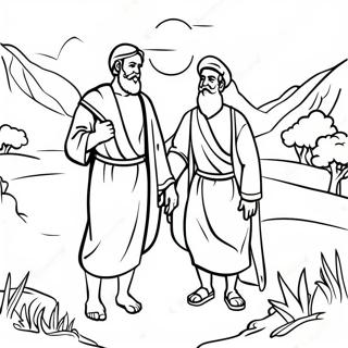 Abraham And Isaac In The Beautiful Landscape Coloring Page 12781-10039