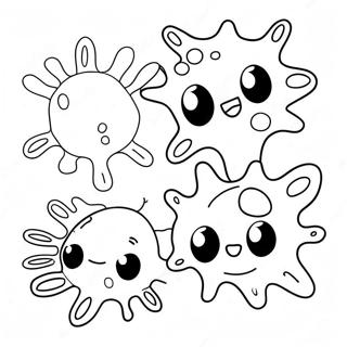 Cute Cartoon Cancer Cells Coloring Page 12791-10057