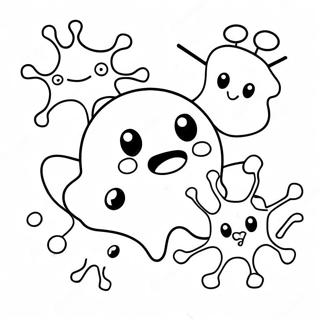 Cute Cartoon Cancer Cells Coloring Page 12791-10058