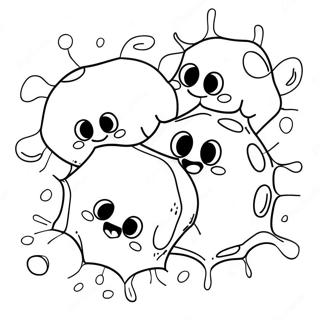 Cute Cartoon Cancer Cells Coloring Page 12791-10060