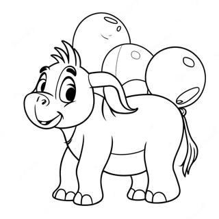 Eeyore With Colorful Balloons Coloring Page 1281-1021