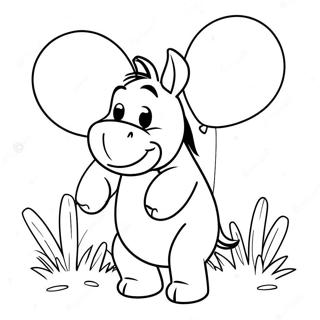 Eeyore With Colorful Balloons Coloring Page 1281-1023