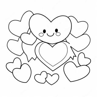 Cute Anniversary Hearts Coloring Page 12831-10093