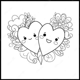 Cute Anniversary Hearts Coloring Page 12831-10094