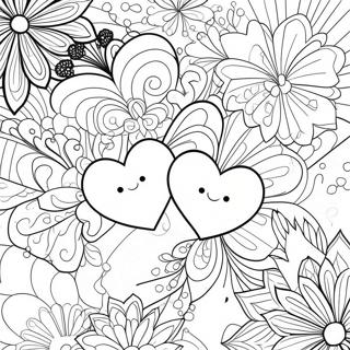 Cute Anniversary Hearts Coloring Page 12831-10095