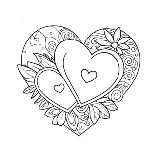 Cute Anniversary Hearts Coloring Page 12831-10096