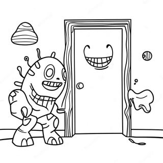 Roblox Doors Rush Creepy Monster Coloring Page 12861-10104