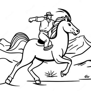 Wild Bronco Running Through The Desert Coloring Page 1291-1048