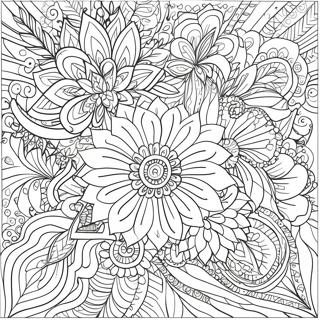 Intricate Bold Line Floral Patterns Coloring Page 12921-10161