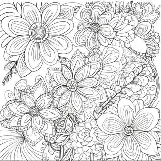 Intricate Bold Line Floral Patterns Coloring Page 12921-10162