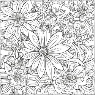 Intricate Bold Line Floral Patterns Coloring Page 12921-10163