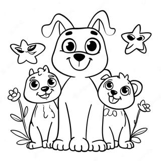 Bluey Mum With Family Coloring Page 12941-10168