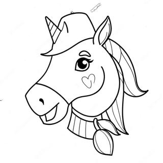 Festive Horse With Santa Hat Coloring Page 12961-10198