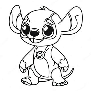 Stitch Halloween Coloring Pages