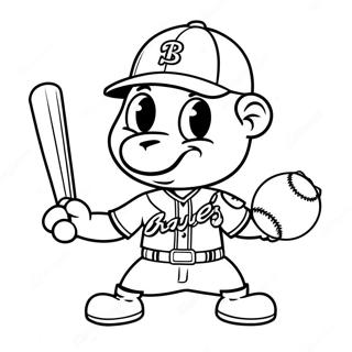 Braves Mascot With Baseball Coloring Page 12991-10214