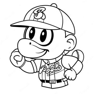 Braves Mascot With Baseball Coloring Page 12991-10215