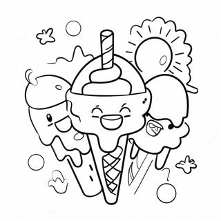 Sunny Day With Ice Cream Coloring Page 12-3