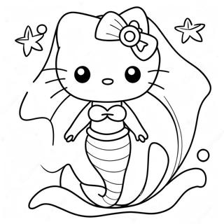 Mermaid Hello Kitty Boyama Sayfaları