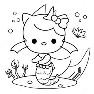 Página Para Colorear De Hello Kitty Sirena 13000-10207