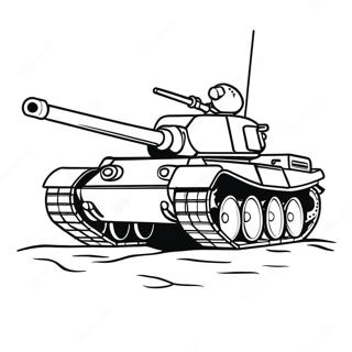 戦車 塗り絵ページ