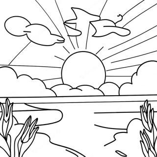 Colorful Sunset Sky Coloring Page 13041-10245