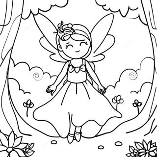 Enchanting Fairy In A Magical Forest Coloring Page 13091-10285