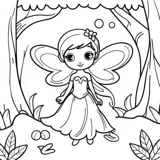 Enchanting Fairy In A Magical Forest Coloring Page 13091-10286