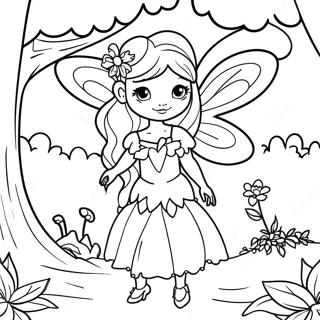 Enchanting Fairy In A Magical Forest Coloring Page 13091-10288