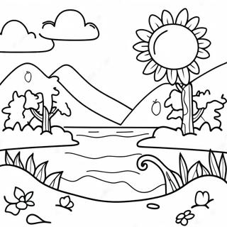 Calming Nature Scene Coloring Page 1311-1051