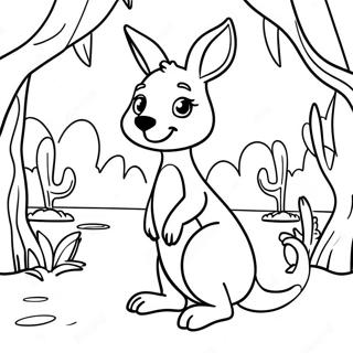 Cute Kangaroo In The Outback Coloring Page 13131-10309