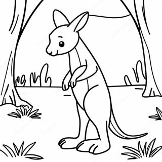 Cute Kangaroo In The Outback Coloring Page 13131-10310