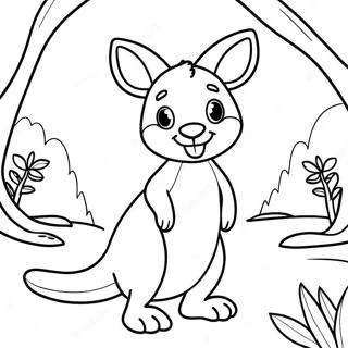 Cute Kangaroo In The Outback Coloring Page 13131-10311