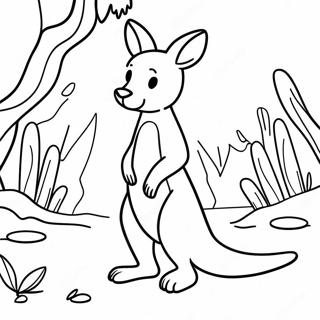 Cute Kangaroo In The Outback Coloring Page 13131-10312