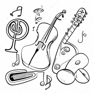 Kindergarten Music Instruments Coloring Page 13160-10335