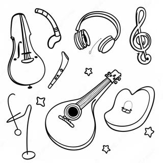 Kindergarten Music Instruments Coloring Page 13160-10336