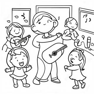 Joyful Kindergarten Music Class Coloring Page 13161-10346