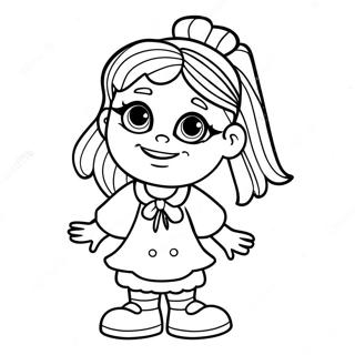 Junie B Jones In Her Colorful Outfit Coloring Page 13181-10359