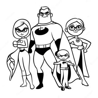 Incredibles Family Coloring Page 1320-1054