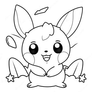 Cute Pichu Playing With Friends Coloring Page 13241-10408