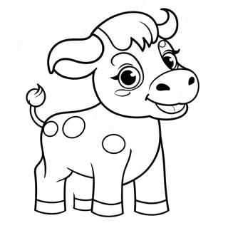 Cute Cartoon Bull Coloring Page 13291-10452