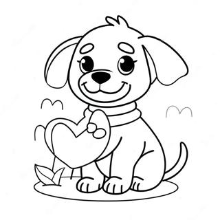 Puppy Valentines Day Coloring Pages