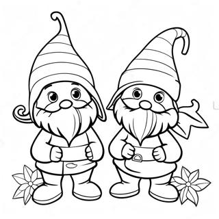 Christmas Gnomes Coloring Pages