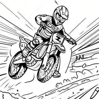 Supercross Dirt Bike Racing Action Coloring Page 13370-10506