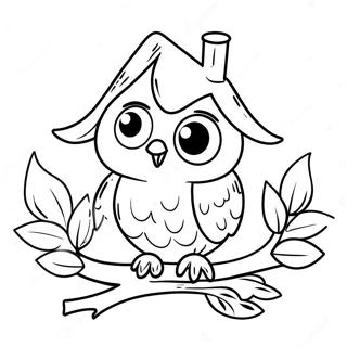 Cute Owl House Coloring Page 1341-1075